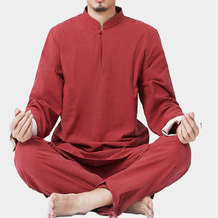 Buddha Stones Duchowa Zen Medytacja Joga Modlitwa Praktyka Bawełna Len Odzież Męska Zestaw