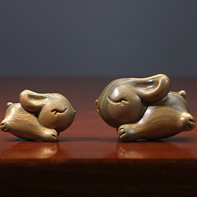 Buddha Stones Zielone Drzewo Sandałowe Małe Mini Słodkie Króliczki Króliczki Dekoracje Pokoju