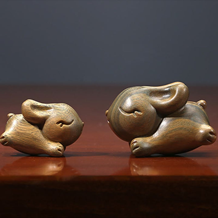 Buddha Stones Zielone Drzewo Sandałowe Małe Mini Słodkie Króliczki Króliczki Dekoracje Pokoju