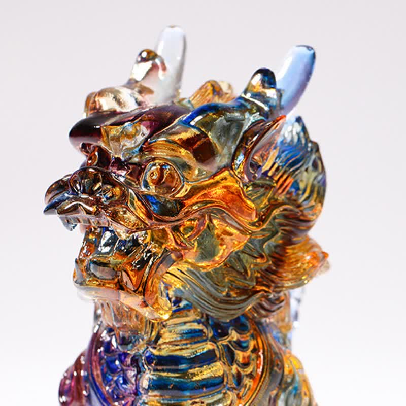 Feng Shui Kirin ręcznie robiony kryształowy element sztuki Liuli Fortune Home Office Decoration