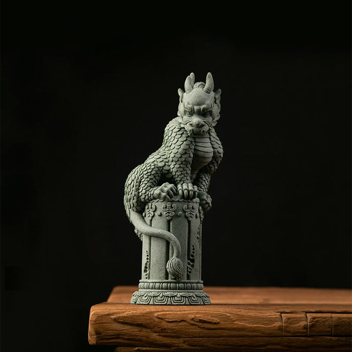 Buddha Stones Feng Shui Stojący Siedzący Smok Sukces Szczęście Dekoracja Domu