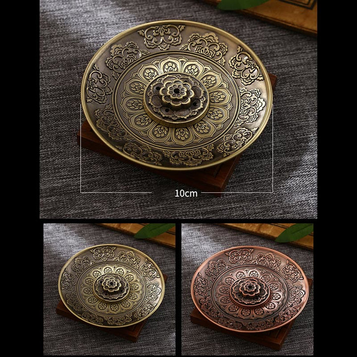 Buddha Stones Lotos Smok Feniks Osiem Pomyślnych Symboli Stop Cynkowy Uchwyt Na Kadzidełka Uzdrawiający Kadzielnica Dekoracja - image 4