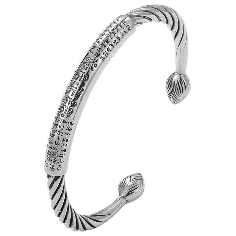 Buddha Stones Tybetańskie Om Mani Padme Hum Heart Sutra Czystość Bransoletka Mankietowa - image 10