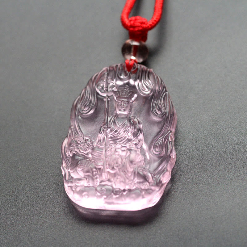 Buddha Stones Ksitigarbha Budda Liuli Kryształowy Amulet Spokoju Naszyjnik Wisiorek