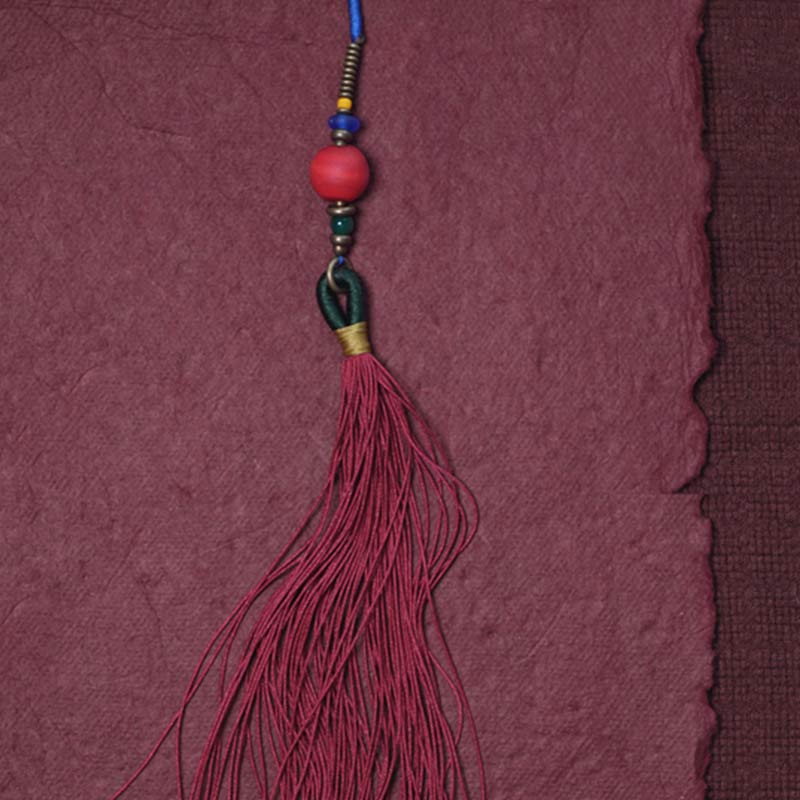 Buddha Stones 108 Mala Koraliki Bodhi Nasiona Dzi Koraliki Bransoletka z frędzlami Pokoju