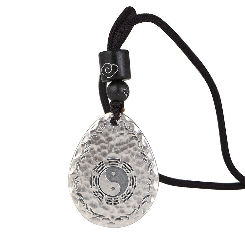 Buddha Stones Vintage 999 Srebro Sterlingowe Yin Yang Bagua Woda Kropla Projekt Równowaga Harmonia Naszyjnik Wisiorek - image 14