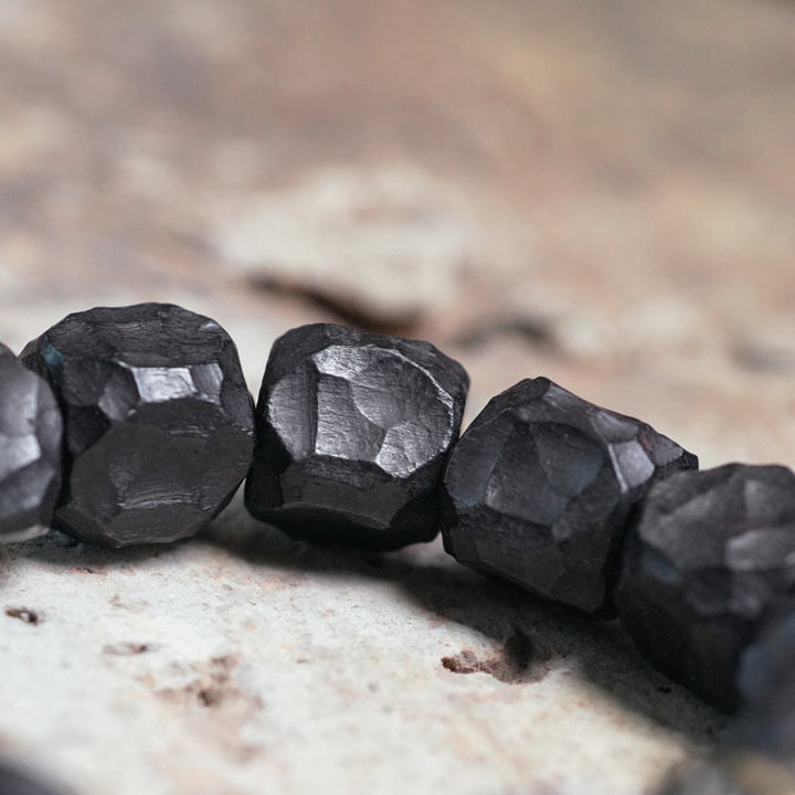 Buddha Stones Tybet Heban Drewno Miedź Pokój Tassel Bransoletka Mala Na Nadgarstek