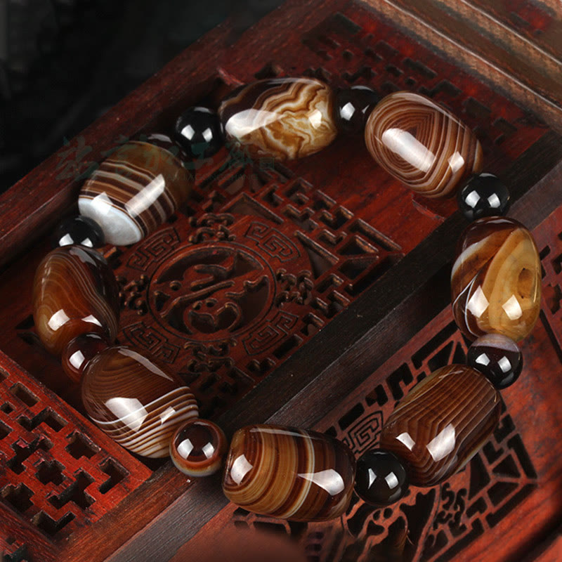 Bransoletka Buddha Stones Natural Sardonyx Courage Happiness
