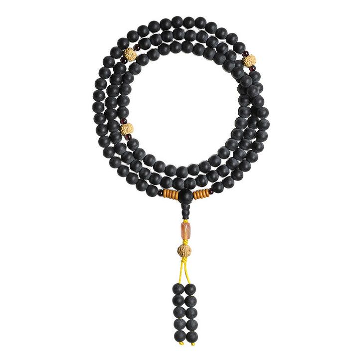Buddha Stones Tybetańska Mala Cyprysik Bodhi Nasiona Czerwony Agat Bransoletka Lecznicza