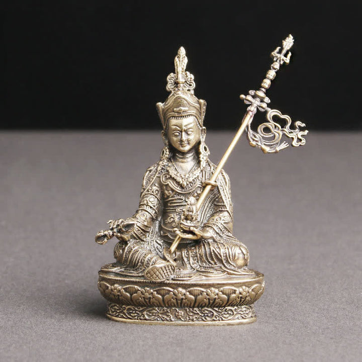 Padmasambhava Budda Figurka Spokój Miedziana Statuetka Dekoracja Świątynia Ornament - 41*66mm - image 0