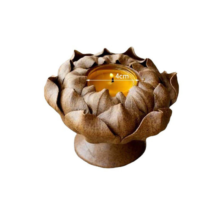 Buddha Stones Kwiat Lotosu Ceramiczny Świecznik Kadzielnica Domowa Ofiara Dekoracja