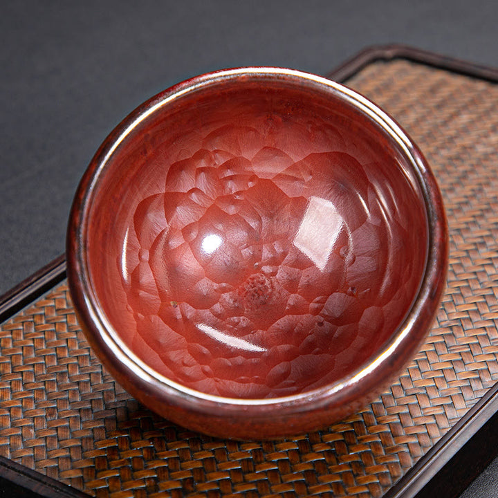 Buddha Stones ręcznie robione chińskie Jianzhan Lotus Design Ceramiczny kubek do herbaty Kung Fu
