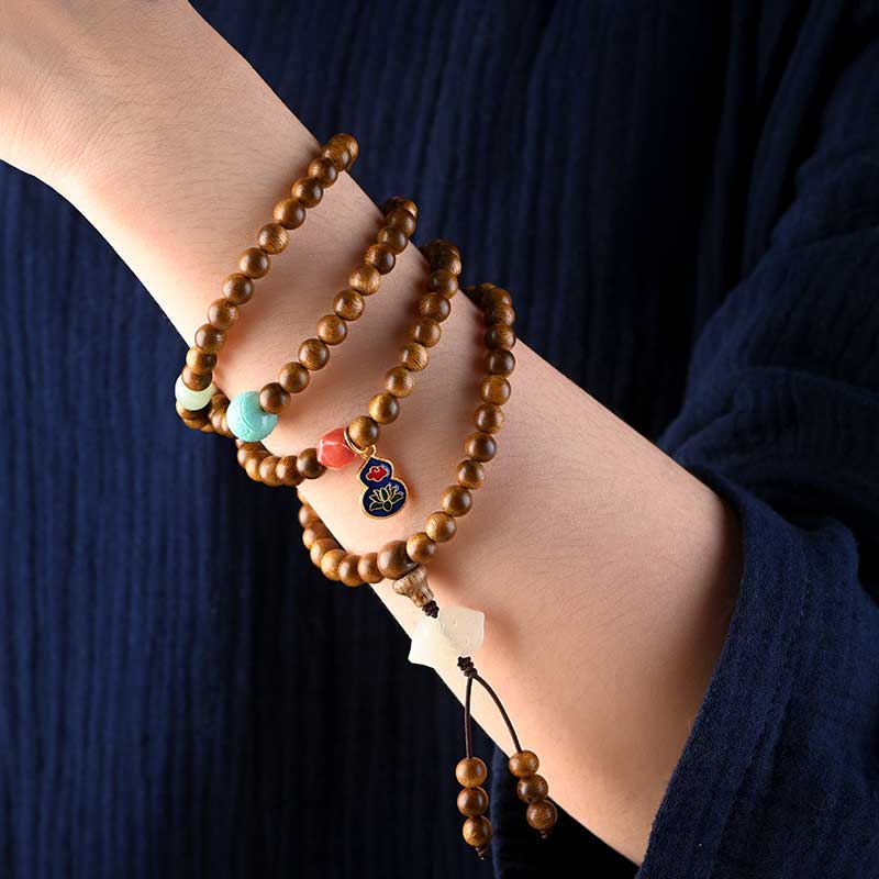Bransoletka ochronna z palisandru tybetańskiego z Buddha Stones Mala