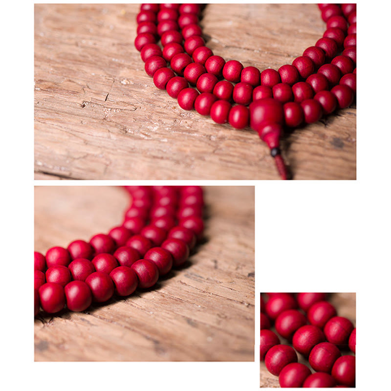 Buddha Stones 108 Mala Beads Naturalna Abelia Biflora Drewniana Bransoletka Ochronna