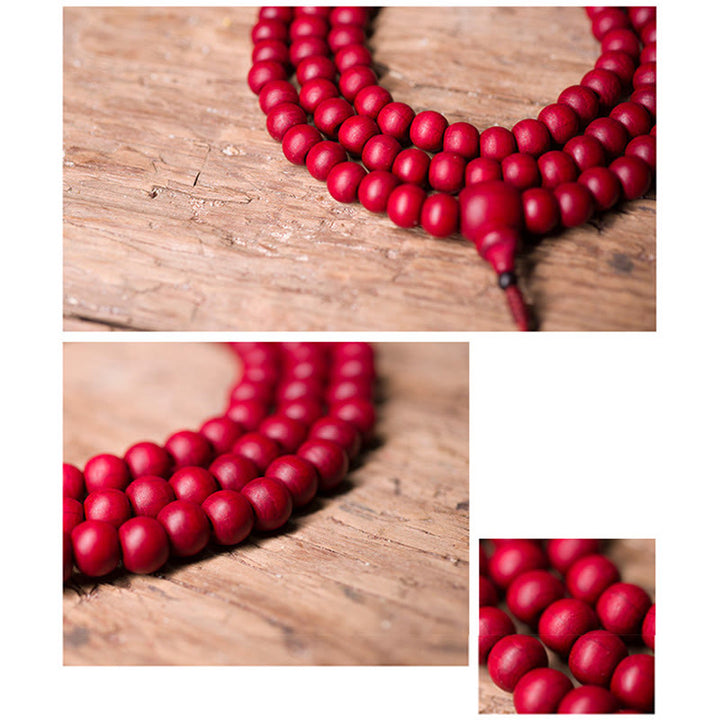 Buddha Stones 108 Mala Beads Naturalna Abelia Biflora Drewniana Bransoletka Ochronna