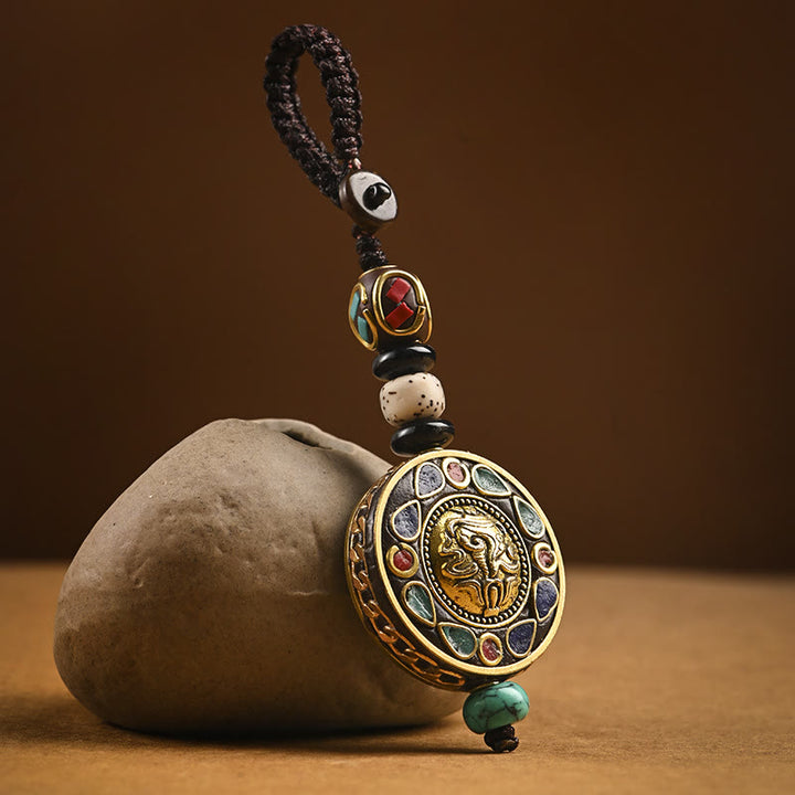 Buddha Stones Tybetański Om Mani Padme Hum Bodhi Seed Breloczek Pokoju