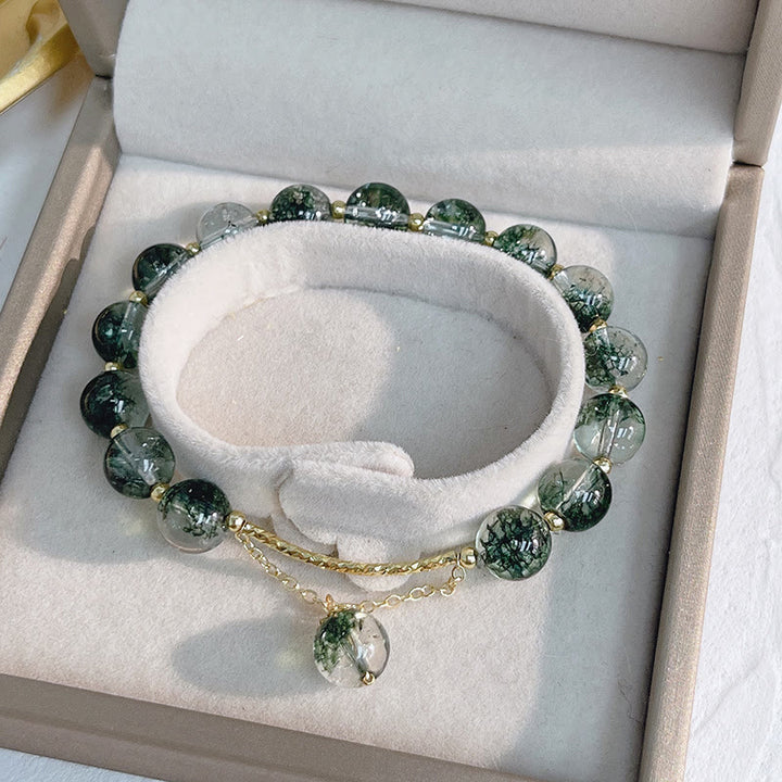 Bransoletka z zawieszkami Buddha Stones Green Phantom Crystal Confidence Charm