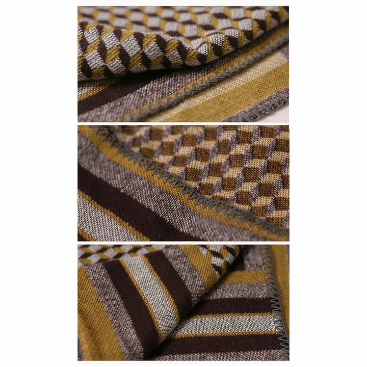 Buddha Stones Tybetański Szal Klasyczny Wzór Zimowy Przytulny Ciepły Szalik Podróżny Otulacz - image 7