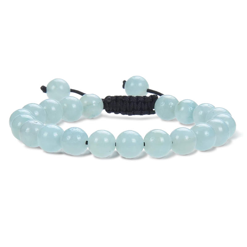 Buddha Stones Naturalna moc uzdrawiania Kamień szlachetny Kryształowe koraliki Unisex Regulowana bransoletka makrama - Amazonit - image 5