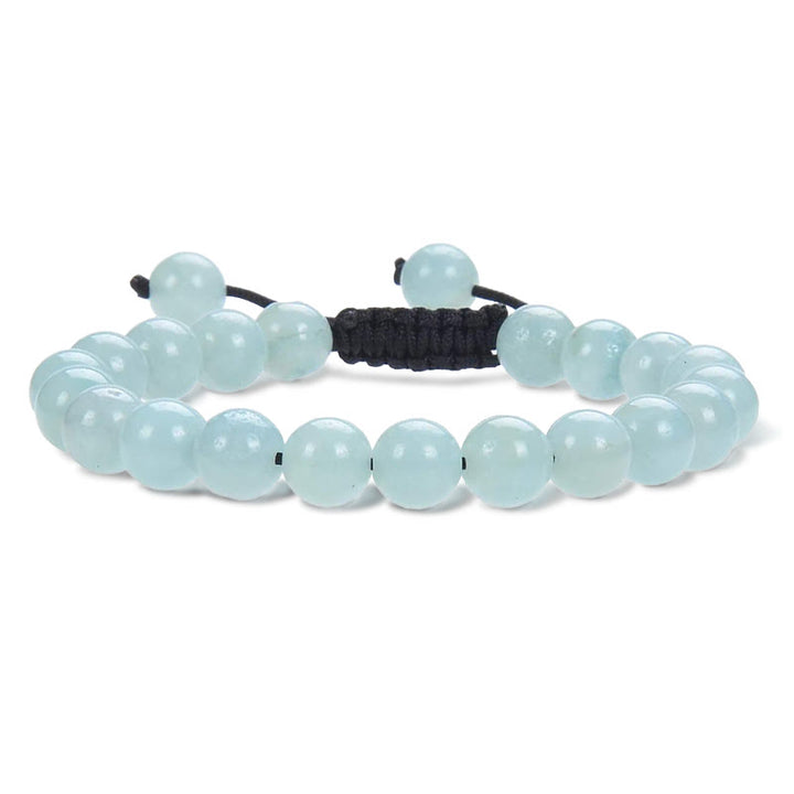 Buddha Stones Naturalna moc uzdrawiania Kamień szlachetny Kryształowe koraliki Unisex Regulowana bransoletka makrama - Amazonit - image 5