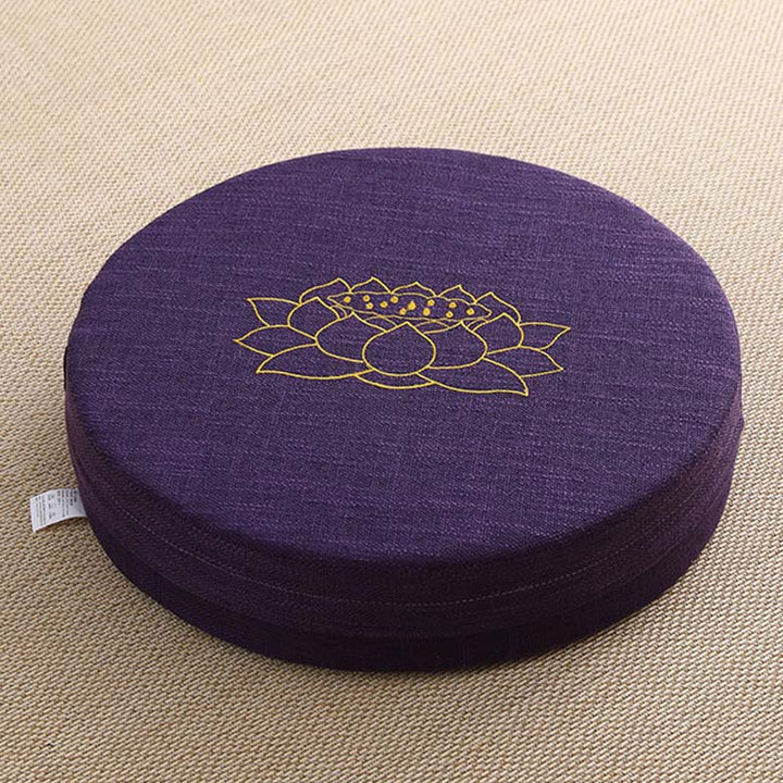 Poduszka do siedzenia do medytacji z haftem z Buddha Stones z lotosu z bawełny i lnu