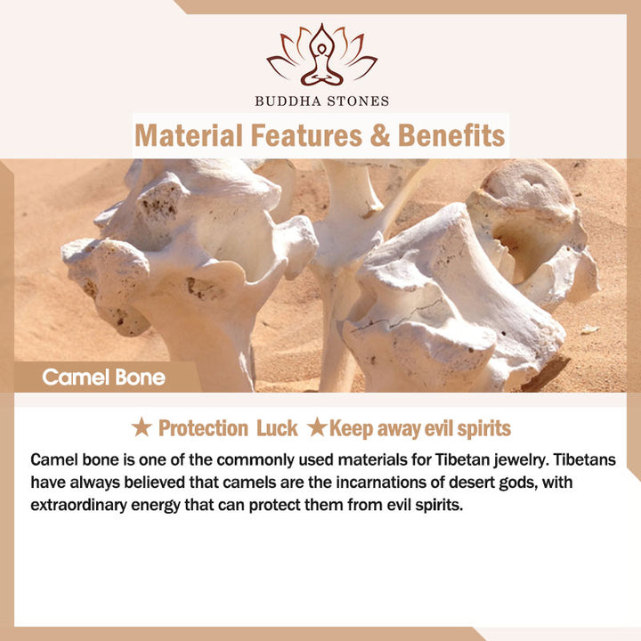 Buddha Stones naturalne tybetańskie kości wielbłąda swastyka Dzi koralik Shankha wisiorek buddy Kirtimukha ochrona szczęścia bransoletka z frędzlami