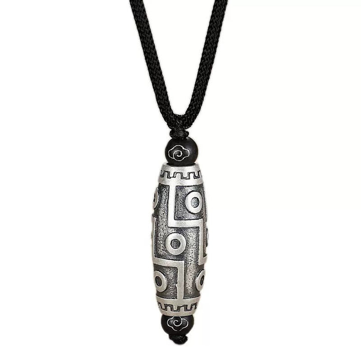Buddha Stones Tybet Dziewięciooki Dzi Koralik Wzór Miedziany Pomyślny Chmury Bogactwo Naszyjnik Wisiorek
