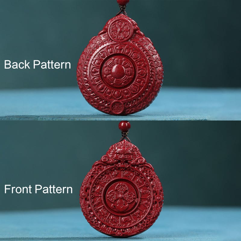 Buddha Stones Chiński Zodiak Naturalny Cynober Bagua Amulet Trzymający Z Daleka Złe Duchy Naszyjnik Wisiorek - image 5