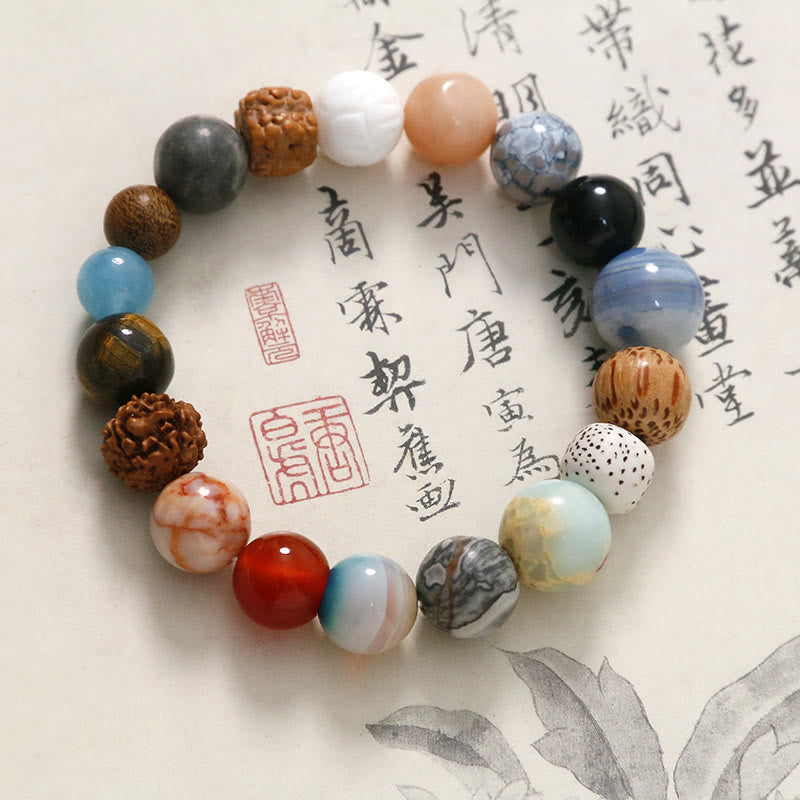 Buddha Stones Naturalne Nasiona Bodhi Kryształ Kamień Agat Trzyma Z Daleka Bransoletka Od Złych Duchów