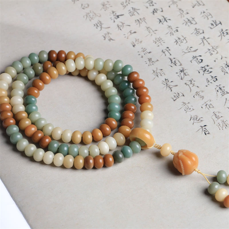 Buddha Stones 108 Mala Beads Gradient Bodhi Seed Budda Ręcznie Grawerowana Bransoletka Pokoju - image 2