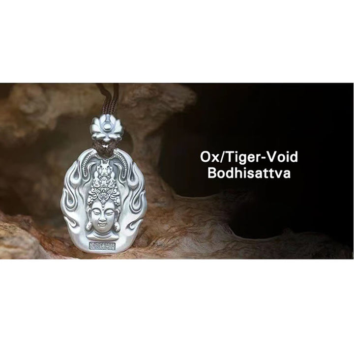 Buddha Stones Chiński Zodiak Natal Budda Om Mani Padme Hum Lotus Współczucie Naszyjnik Wisiorek - Bodhisattwa Wół/Tygrys-Pustka - image 12