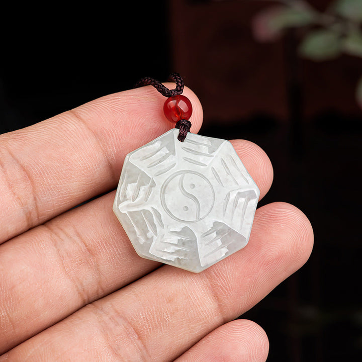 Naszyjnik z naturalnym jadeitem Bagua Yin Yang szczęścia - image 4
