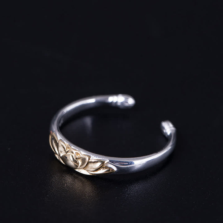 Pierścionek Buddha Stones 925 Sterling Silver Lotus Flower New Beginning