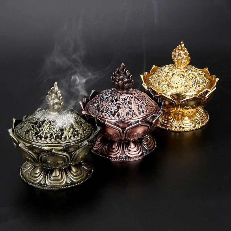 Buddha Stones Tybetański Lotos w Kształcie Oczyszczającego Kadzielnika