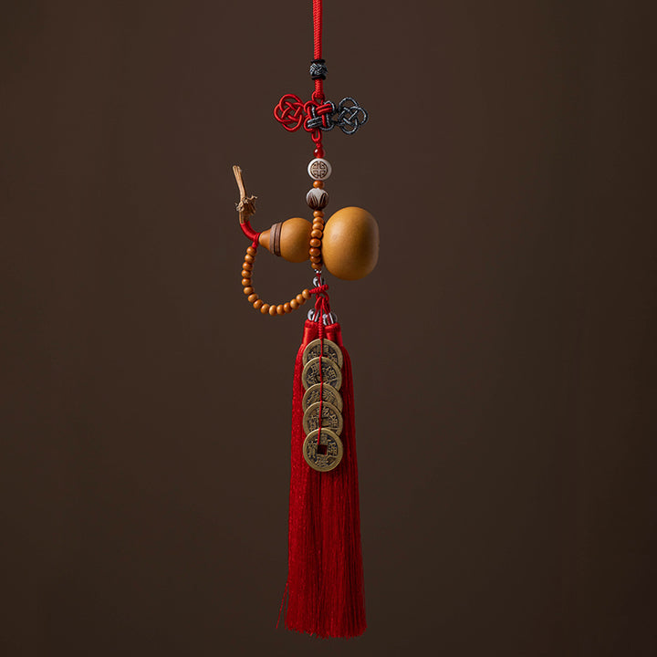 Buddha Stones Feng Shui Monety Tykwa Chiński Węzeł Szczęśliwe Monety Pięć Cesarskich Pieniędzy Bogactwo Frędzle Dekoracja