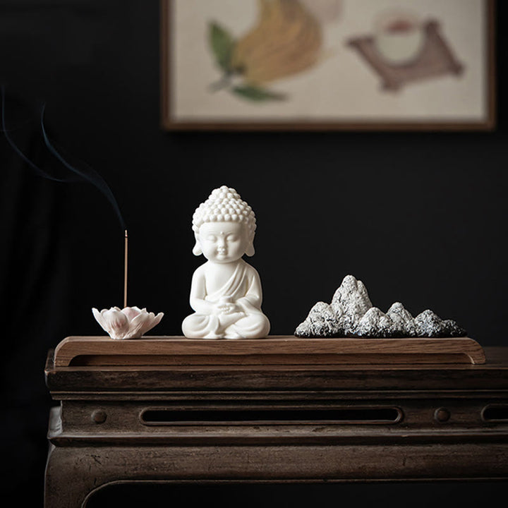 Buddha Stones Kwiat Lotosu Tathagata Kwan Yin Avalokitesvara Ksitigarbha Medytacja Ceramiczny Kadzidełko Dekoracja