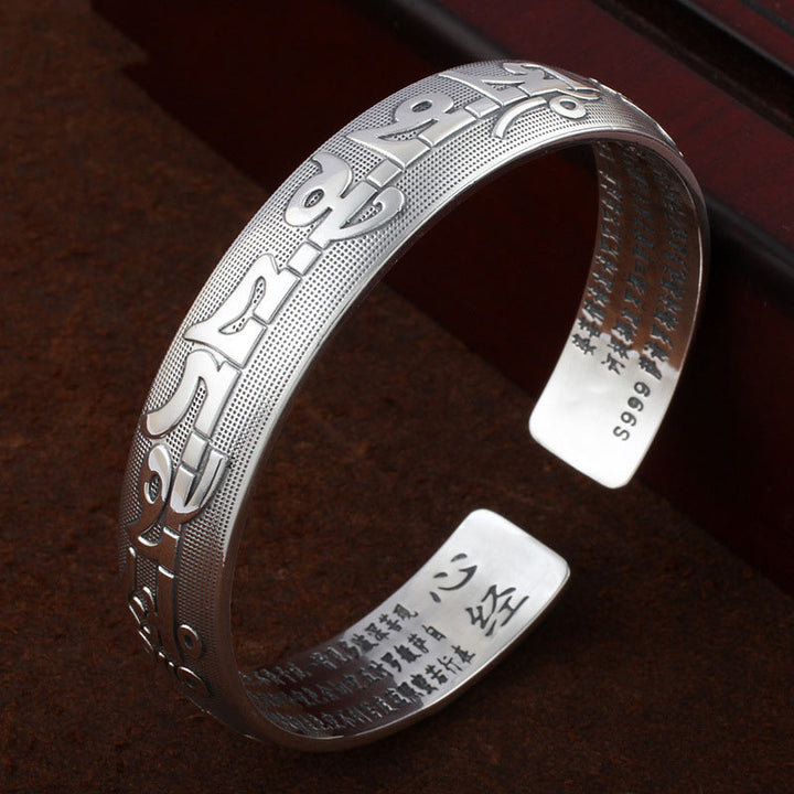 Buddha Stones Tybetańskie Sanskryckie Białe Miedziane Medytacyjne Modlitewne Bransoletki Bangle