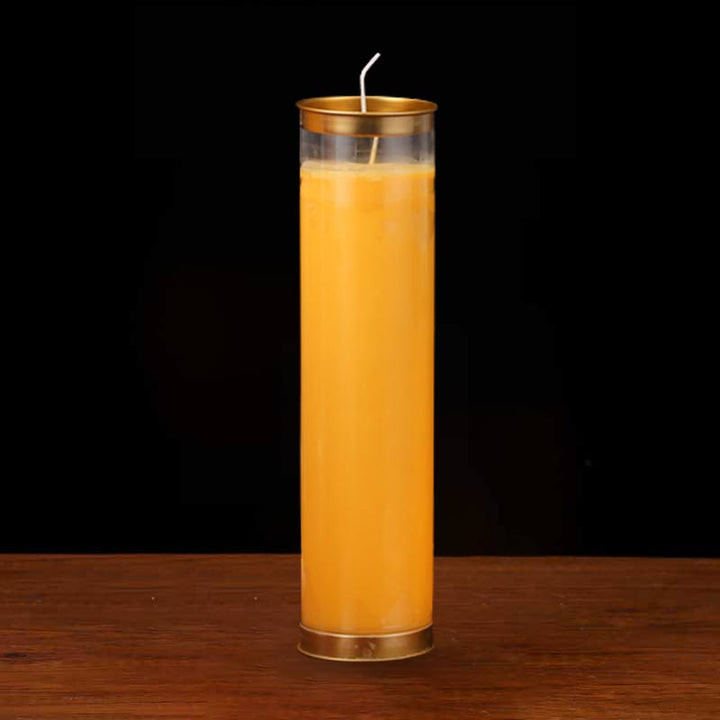 Medytacja Modlitwa Ołtarz Świeca Buddyjska Świątynia Rytuały Użyj Przedmiotów - Żółty - Duży (7 dni) - image 16