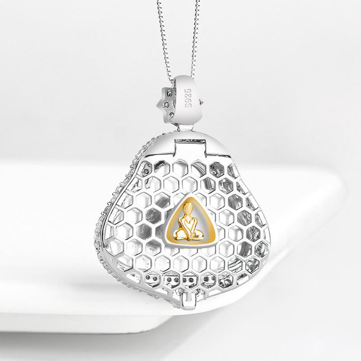 Buddha Stones Śmiejący się Budda Naturalny Jadeit Szczęście Obfitość Tytanowa Stalowa Łańcuszek Wisiorek - image 2