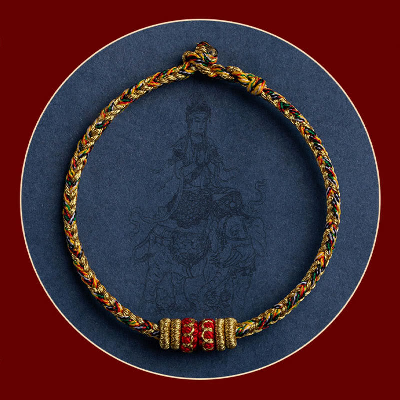 Buddha Stones Tybet Ręcznie Robione Chińskie Zodiak Natal Budda Szczęście Siła Bransoletka z Plecionego Sznurka