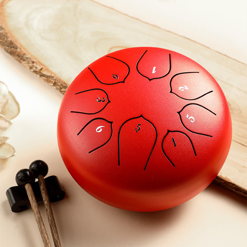 Buddha Stones językowy ze stali Dźwięk uzdrawiający Medytacja Wzór lotosu Zestaw perkusyjny 8 nut 6-calowy instrument perkusyjny