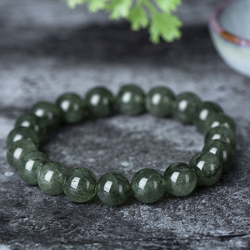 Bransoletka z naturalnego zielonego kryształu Buddha Stones Blessing Wealth