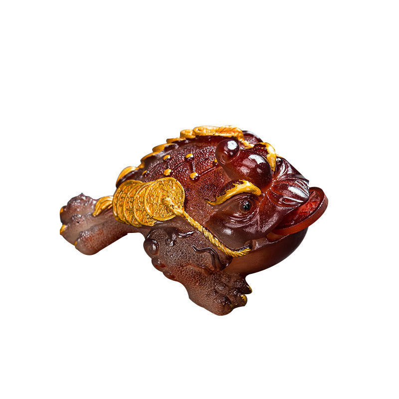 Buddha Stones Zmieniające Kolor FengShui Bogactwo Szczęśliwa Żaba Miedziana Moneta Herbata Zwierzę Żywica Figurka Dekoracja
