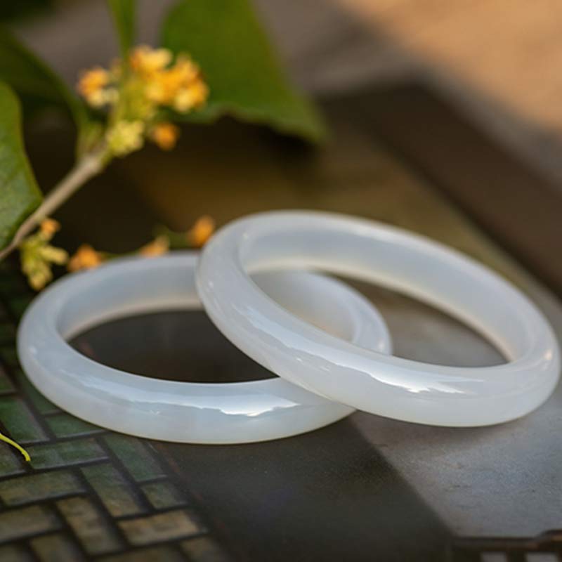 Buddha Stones Naturalne Chalcedon Harmonia Pozytywna Bransoletka Bangle - image 1