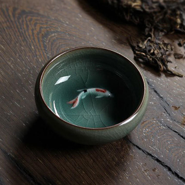 Buddha Stones Kolorowe Ryby Koi Ceramiczny Filiżanka Kung Fu Filiżanka Miska