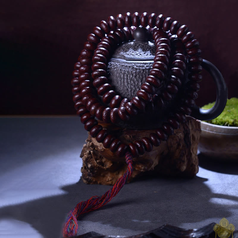 Buddha Stones Naturalne Tybet 108 Mala Koraliki Fioletowe Bodhi Nasiona Bogactwa Bransoletka