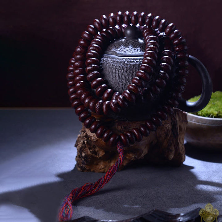Buddha Stones Naturalne Tybet 108 Mala Koraliki Fioletowe Bodhi Nasiona Bogactwa Bransoletka