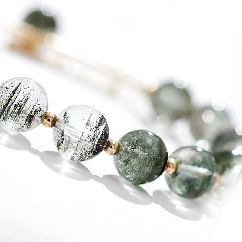 Bransoletka z zawieszkami Buddha Stones Green Phantom Crystal Confidence Charm