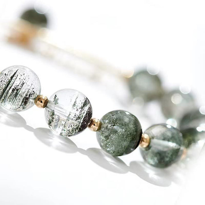 Bransoletka z zawieszkami Buddha Stones Green Phantom Crystal Confidence Charm