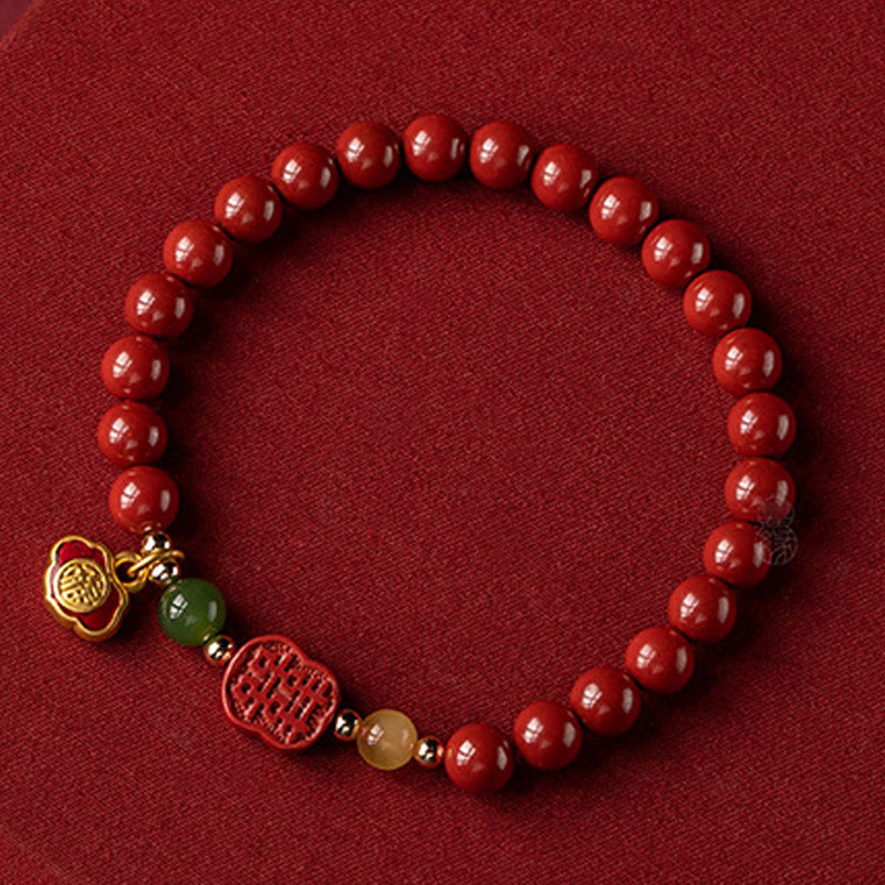 Bransoletka Buddha Stones Cinnabar Happiness Calm